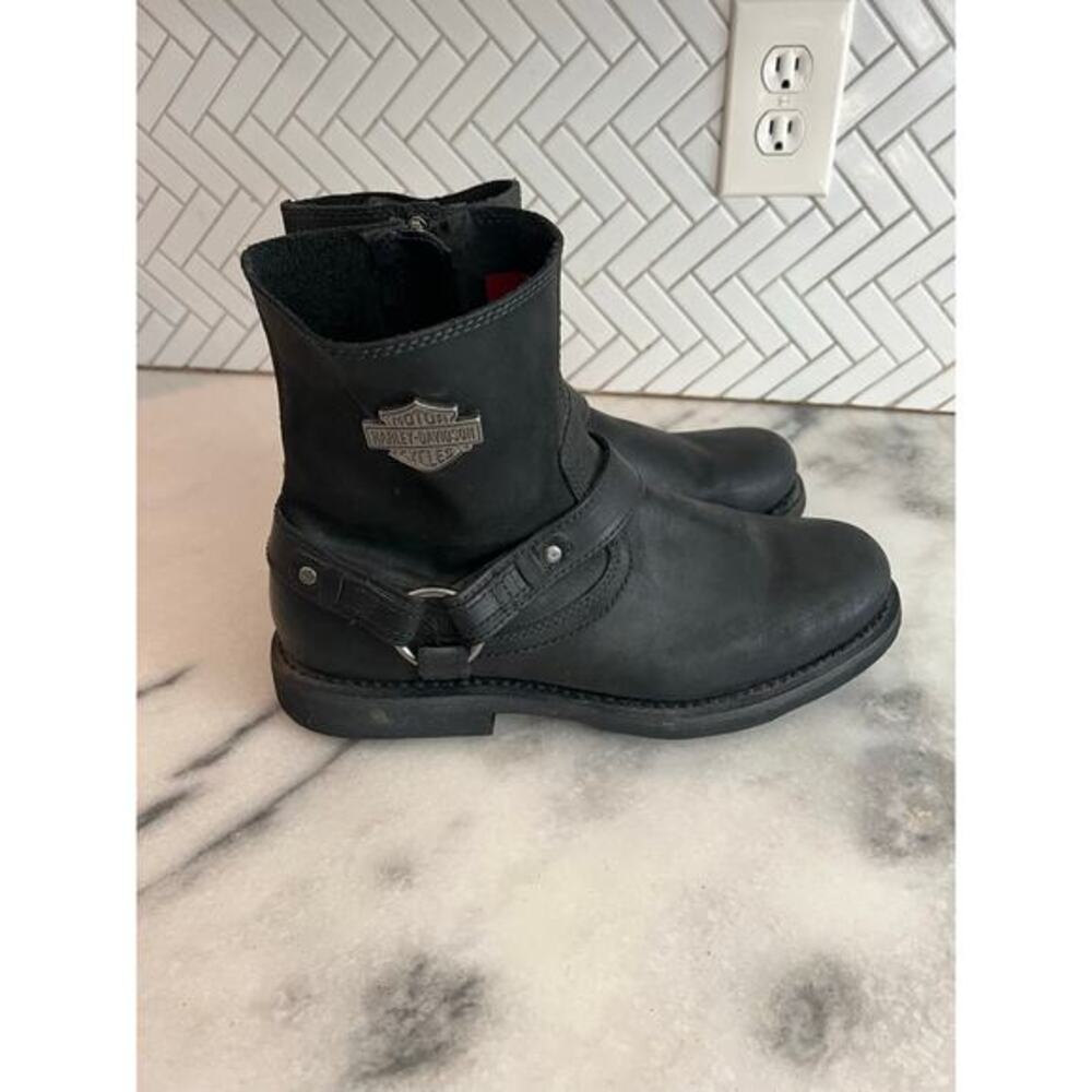 Harley-Davidson Engineer Motorcycle Boots Black Leather Mens US 11 D93262